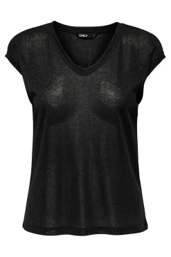 Only Camiseta manga corta de lurex^Mujer Camisetas