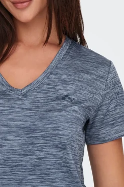 Only Play Camiseta manga corta y cuello V, y con tejido efecto lavado^Mujer Deporte