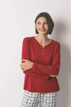 Women'secret Camiseta manga larga 100% algod&oacute;n^Mujer Pijamas