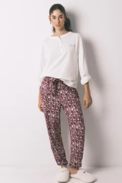 Women'secret Camiseta manga larga 100% algod&oacute;n blanca^Mujer Pijamas