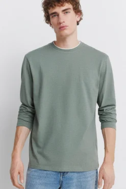 Springfield Camiseta manga larga doble efecto melange^Hombre Camisetas