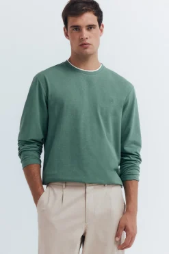 Springfield Camiseta manga larga doble melange^Hombre Camisetas