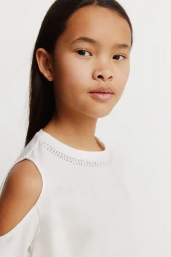 Springfield Kids Camiseta manga larga tachas hombro descubierto ni&ntilde;a^Niños Camisetas