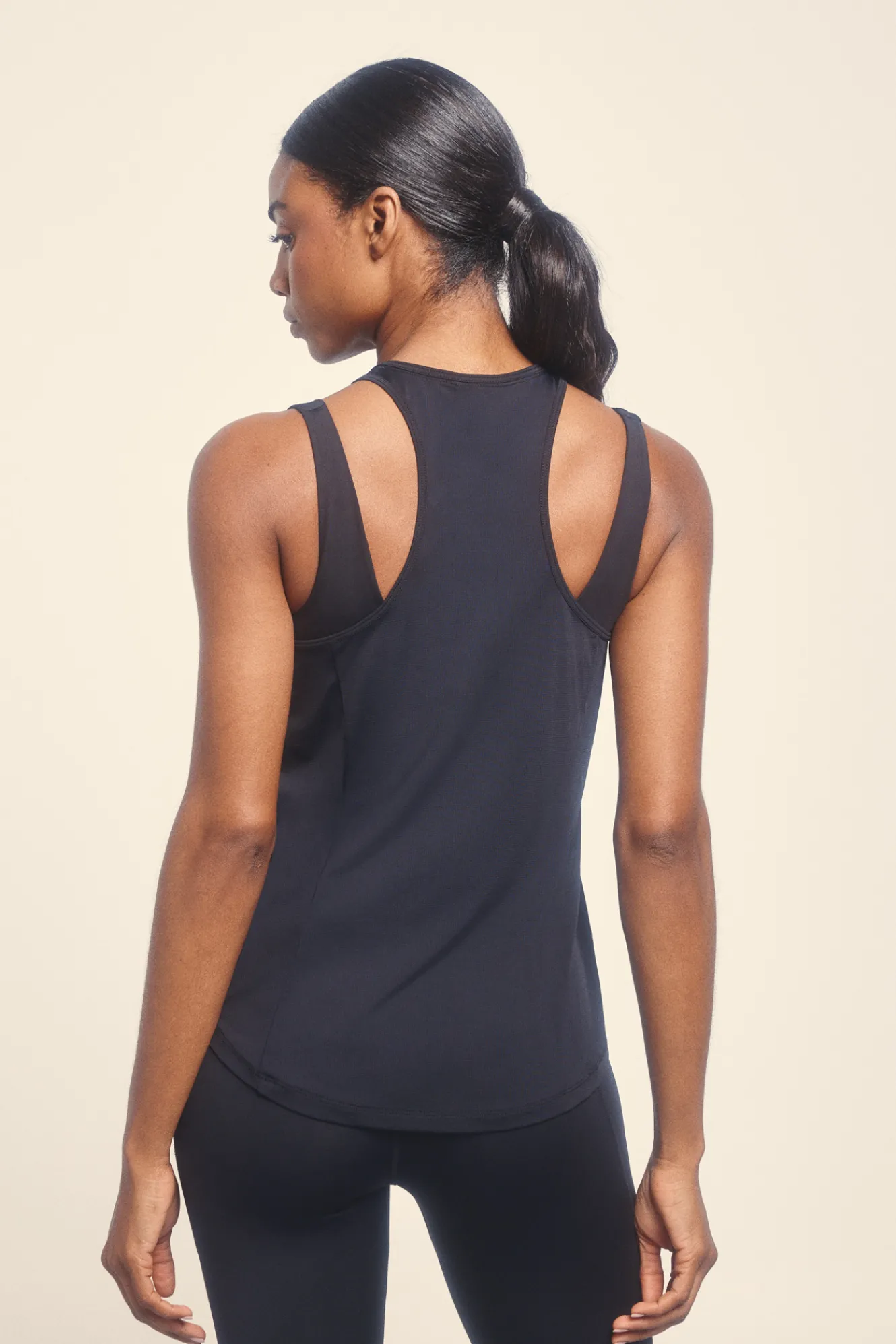 Dash and Stars Camiseta microfibra halter negra^Mujer Deporte