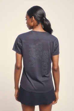 Dash and Stars Camiseta negra ultraligera^Mujer Deporte