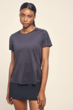 Dash and Stars Camiseta negra ultraligera^Mujer Deporte