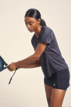 Dash and Stars Camiseta negra ultraligera^Mujer Deporte