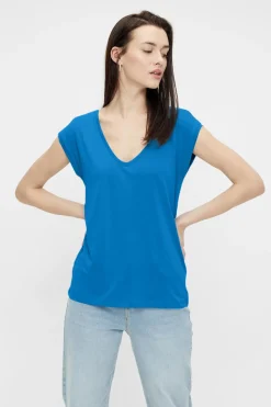Pieces Camiseta pico fresca^Mujer Camisetas|Basic Bar