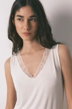 Women'secret Camiseta punto s&uacute;per suave beige^Mujer Pijamas