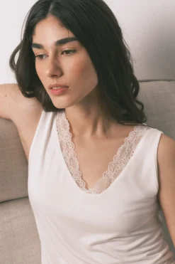 Women'secret Camiseta punto s&uacute;per suave beige^Mujer Pijamas