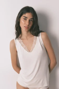 Women'secret Camiseta punto s&uacute;per suave beige^Mujer Pijamas