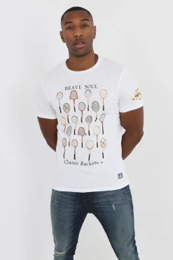 Brave Soul Camiseta raquetas manga corta^Hombre Camisetas