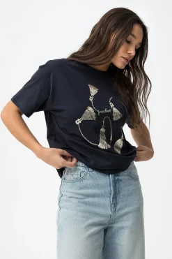 Tiffosi Camiseta relaxed nudos^Mujer Camisetas