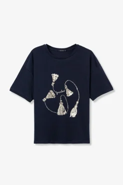 Tiffosi Camiseta relaxed nudos^Mujer Camisetas