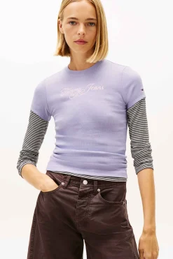 Tommy Jeans Camiseta slim de manga corta^Mujer Camisetas