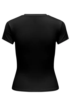 Only Camiseta strass ajustada^Mujer Camisetas