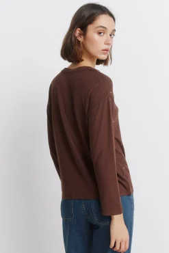 Springfield Camiseta tachas delantero^Mujer Camisetas