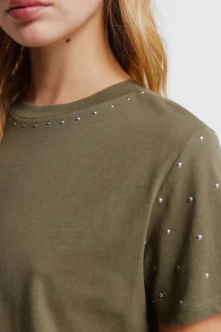 Springfield Camiseta tachas manga corta^Mujer Camisetas