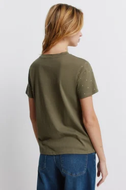 Springfield Camiseta tachas manga corta^Mujer Camisetas