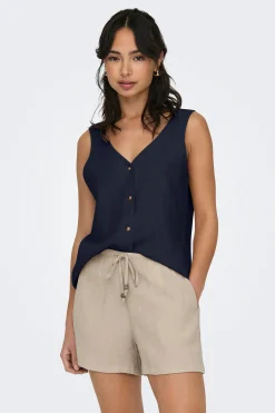 JDY Camiseta tirantes lino^Mujer Lino