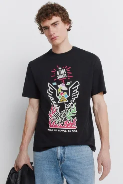 Springfield Camiseta Viva Suecia^Mujer Camisetas|Camisetas