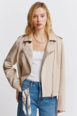 Springfield Cazadora antelina hombros trabillas^Mujer Chaquetas