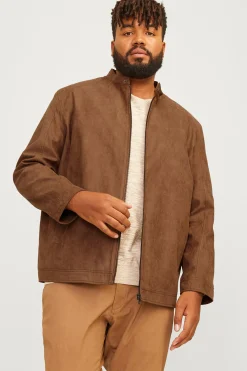 Jack & Jones PLUS Cazadora biker efecto ante^Hombre Cazadoras