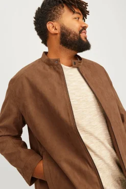 Jack & Jones PLUS Cazadora biker efecto ante^Hombre Cazadoras