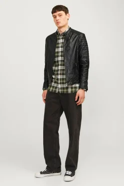 Jack & Jones Cazadora biker piel^Hombre Cazadoras