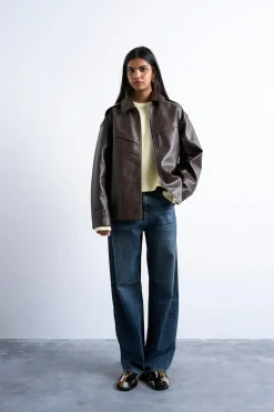 Topshop Cazadora corta con acabado coated (recubrimiento de poliuretano)^Mujer Chaquetas