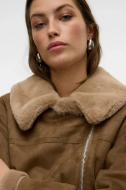 Vero Moda Cazadora de mujer de terciopelo con cremallera^Mujer Chaquetas