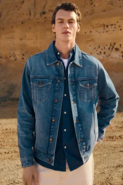 Springfield Cazadora vaquera lavado medio oscuro^Hombre Cazadoras