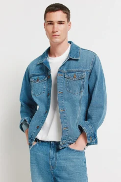 Springfield Cazadora vaquera lavado medio oscuro^Hombre Cazadoras