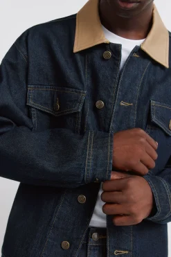 Springfield Cazadora vaquera oversize cuello contraste^Hombre Cazadoras