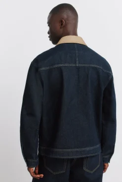 Springfield Cazadora vaquera oversize cuello contraste^Hombre Cazadoras