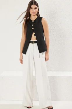 Trendyol Chaleco abotonado sin mangas^Mujer Camisetas