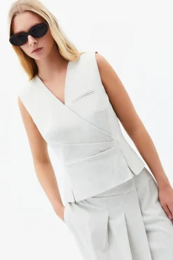 Oxxo Chaleco con escote en V^Mujer Chaquetas|Chalecos