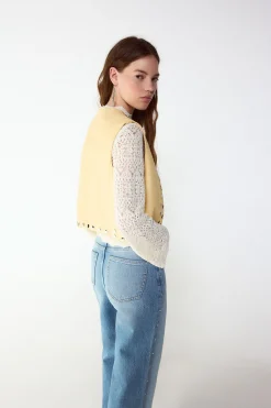 Slowlove Chaleco con tachas^Mujer Chaquetas|Chalecos