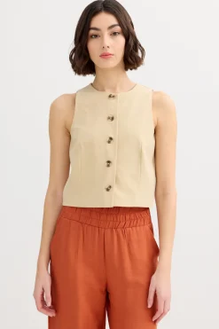 Inside Chaleco de lino^Mujer Camisas Y Blusas