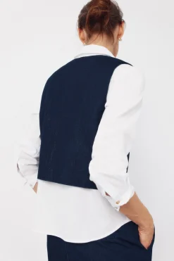 Cortefiel Chaleco Denim sastre^Mujer Chaquetas|Chalecos