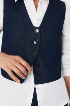 Cortefiel Chaleco Denim sastre^Mujer Chaquetas|Chalecos
