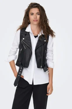 Only Chaleco efecto piel^Mujer Chaquetas|Chalecos