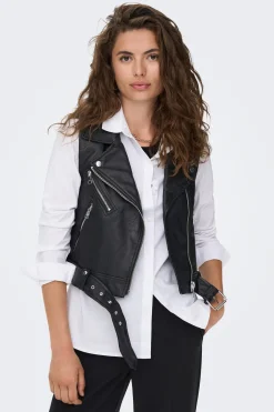 Only Chaleco efecto piel^Mujer Chaquetas|Chalecos
