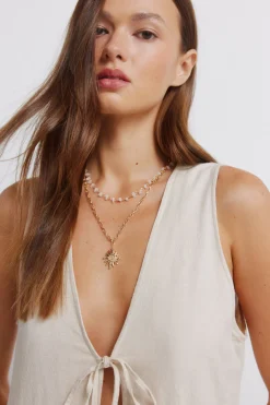 Springfield Chaleco largo lino^Mujer Jerséis Y Cárdigans|Lino