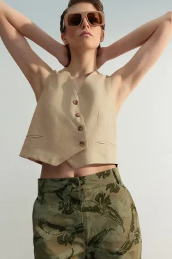 Trendyol Chaleco sin mangas cruzado^Mujer Camisetas