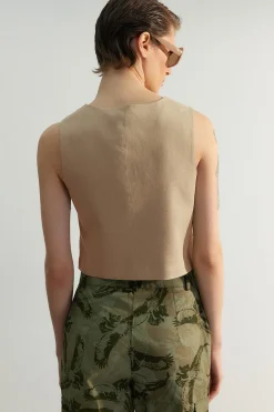 Trendyol Chaleco sin mangas cruzado^Mujer Camisetas