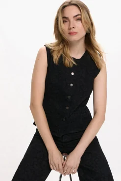 Vila Chaleco vaquero animal print^Mujer Chaquetas