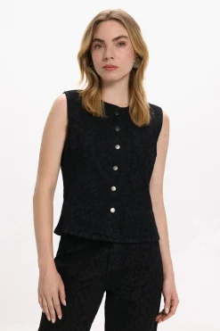 Vila Chaleco vaquero animal print^Mujer Chaquetas