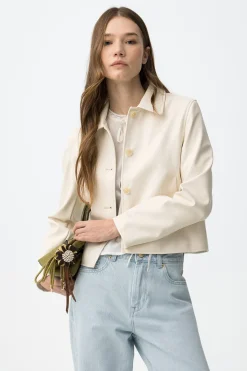 Tiffosi Chaqueta abotonada efecto piel^Mujer Chaquetas
