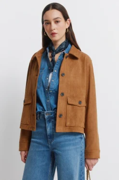 Springfield Chaqueta antelina bolsillos^Mujer Chaquetas